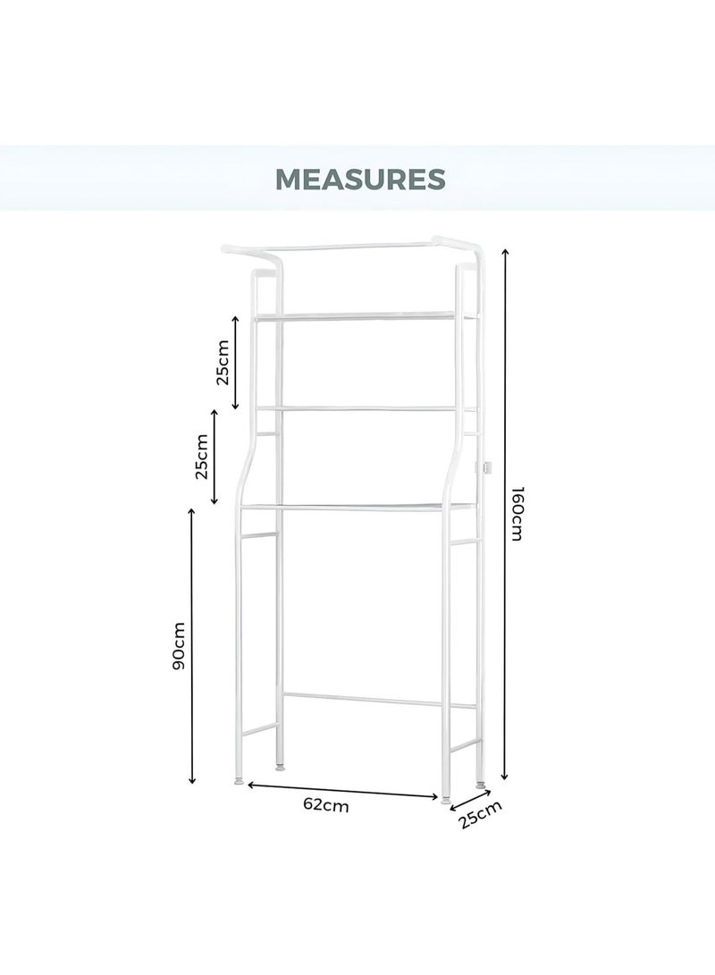 Multifunctional Metal Storage Shelves for Automatic Washing Machine Bathroom Office Garden - Image 2